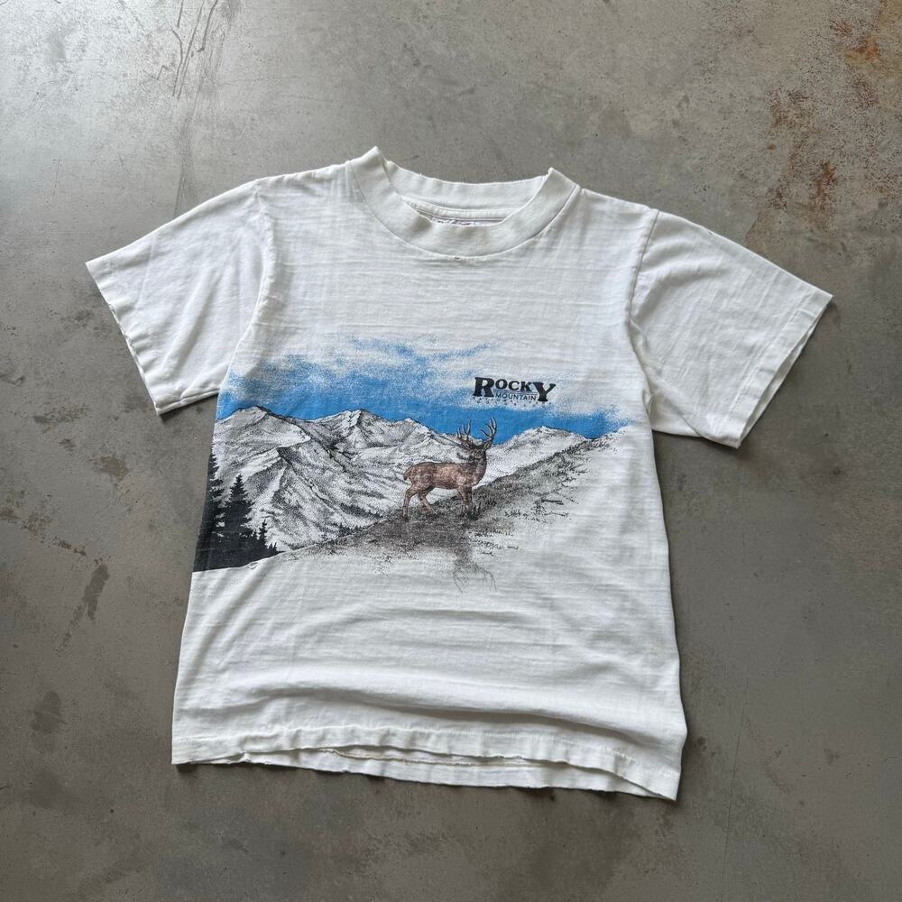 Vintage 90’s Rocky Mountain National Park Nature Wraparound T-shirt Size Small